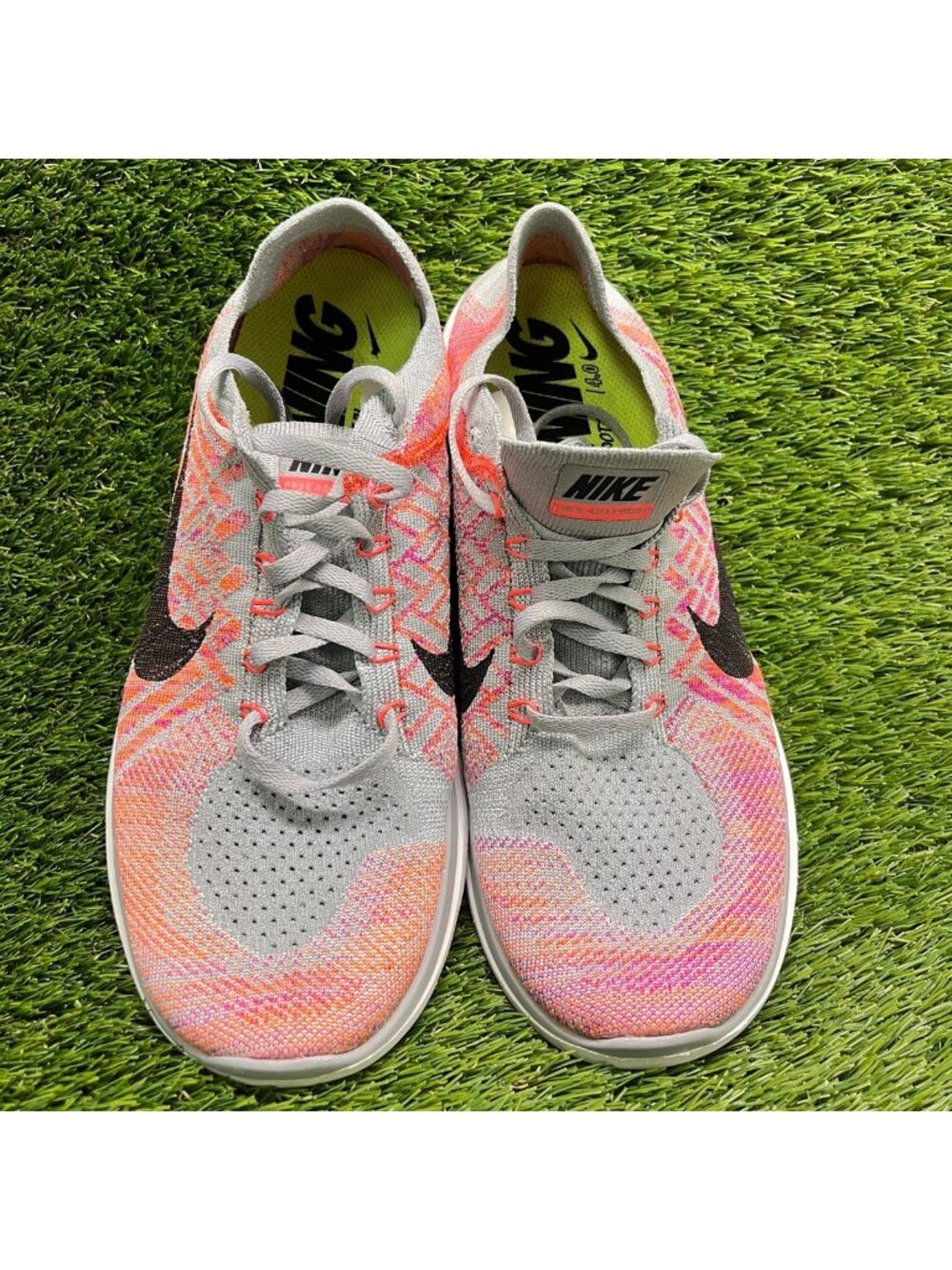 Nike Free 4.0 Flyknit Womens Size 11 Gray Pink Athletic Running Shoes Sneakers - Picture 5 of 10